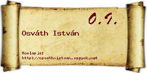 Osváth István névjegykártya